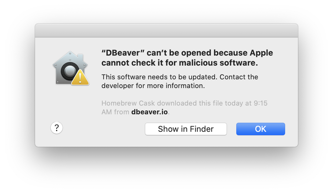 Can’t Be Opened Because Apple Cannot Check It for Malicious Software.